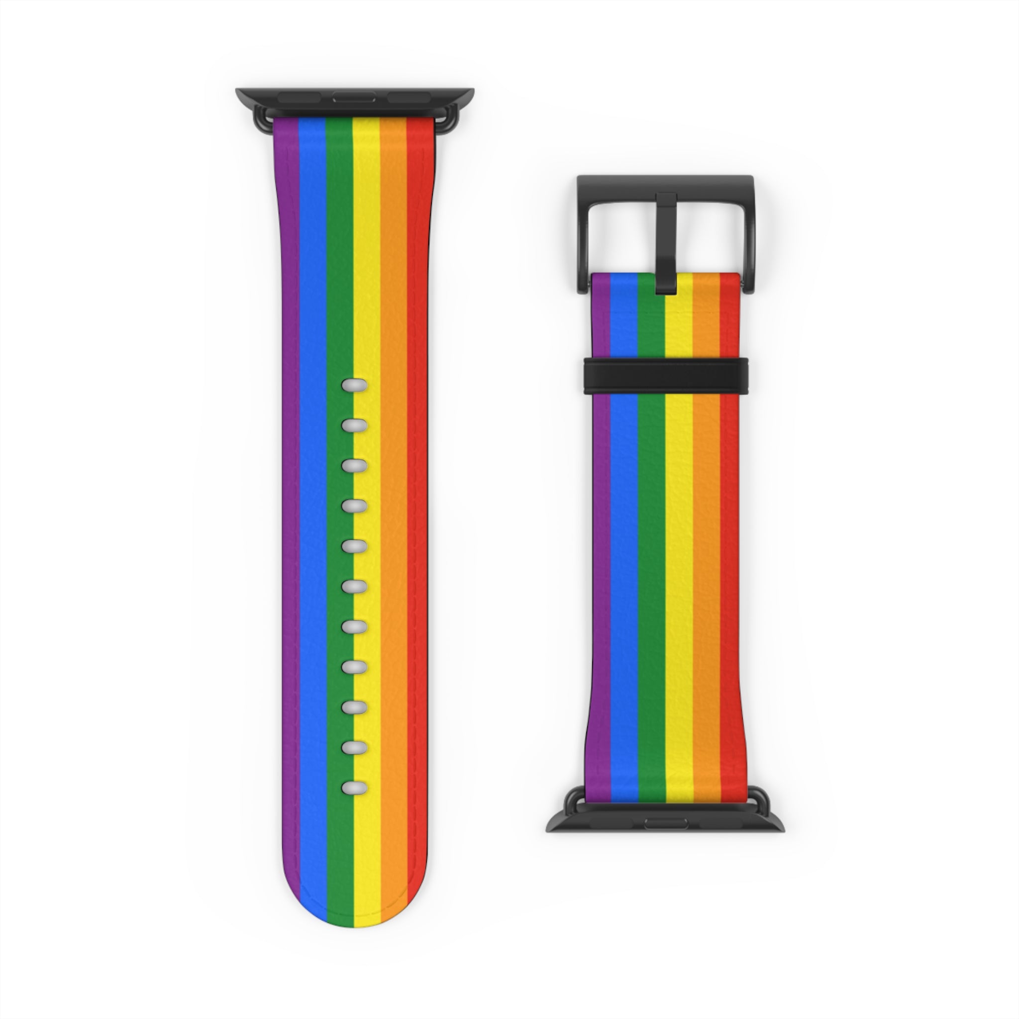 Classic Rainbow Pride LGBTIQA+ Flag Love Wins Faux Leather Apple Watch Wrist Band