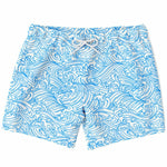 Men's Blue White Japanese Wave Art Swimsuit Shorts Swim Trunks