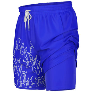 Blue White Pinstripe Shorts