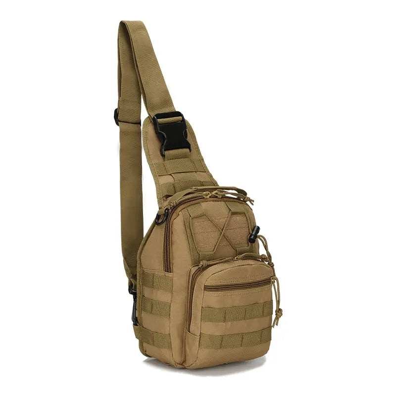 Khaki Tactical Military Over The Shoulder Rucksack Molle EDC Sling Bag
