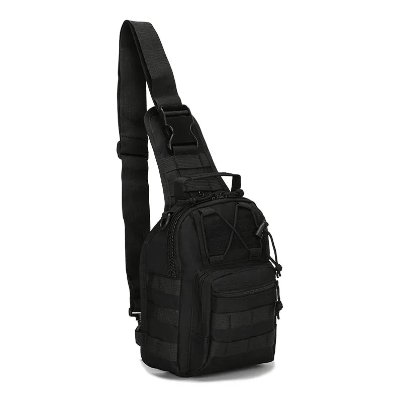 Black Tactical Military Over The Shoulder Molle EDC Rucksack Sling Bag