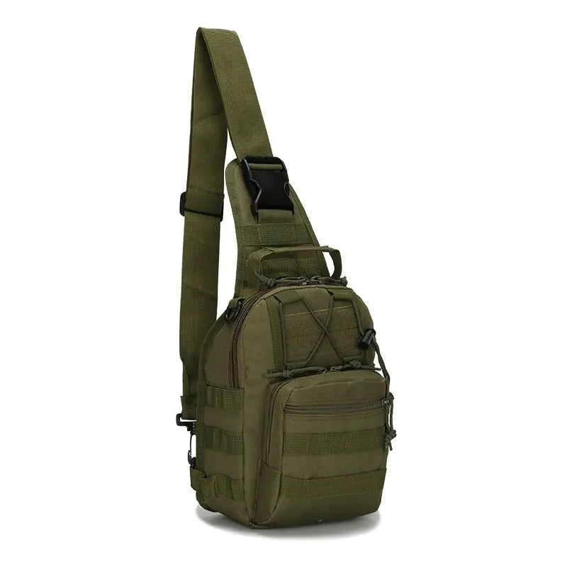 Olive Army Green Tactical Military Over The Shoulder Rucksack Molle EDC Sling Bag