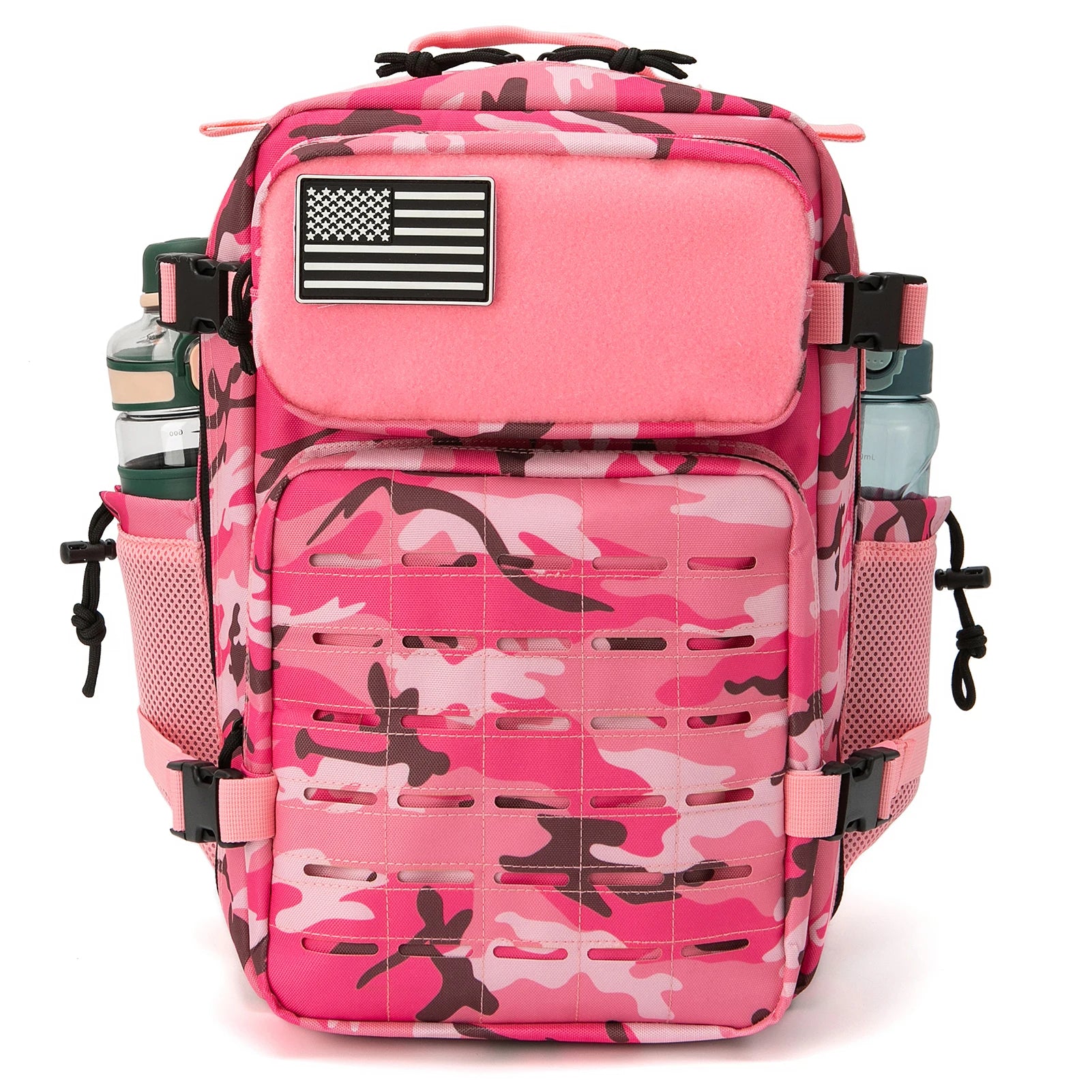 Pink Camo 25L Tactical Backpack Rucksack With Water Bottle Holders