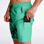 Black Seafoam Green Phantom Ghost Shorts