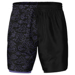 Men's 2-in-1 Lavender Purple Sky Japanese Anime Cartoon Clouds Gym Shorts