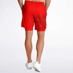 Red Black Pinstripe Shorts