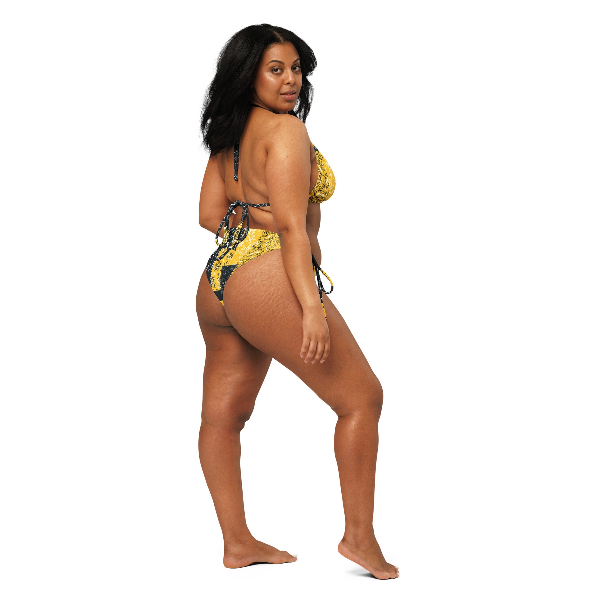 Yellow Paisley Patchwork Bikini