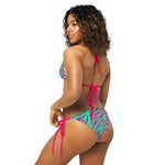 Green Pink Tiger Stripe Bikini