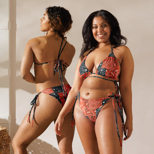 Orange Paisley Patchwork Bikini