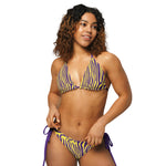Purple Yellow Zebra Stripes Bikini