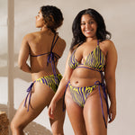 Purple Yellow Zebra Stripes Bikini