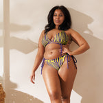 Purple Yellow Zebra Stripes Bikini