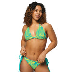 Yellow Turquoise Zebra Stripes Bikini