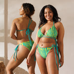 Yellow Turquoise Zebra Stripes Bikini