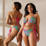 Green Pink Tiger Stripe Bikini