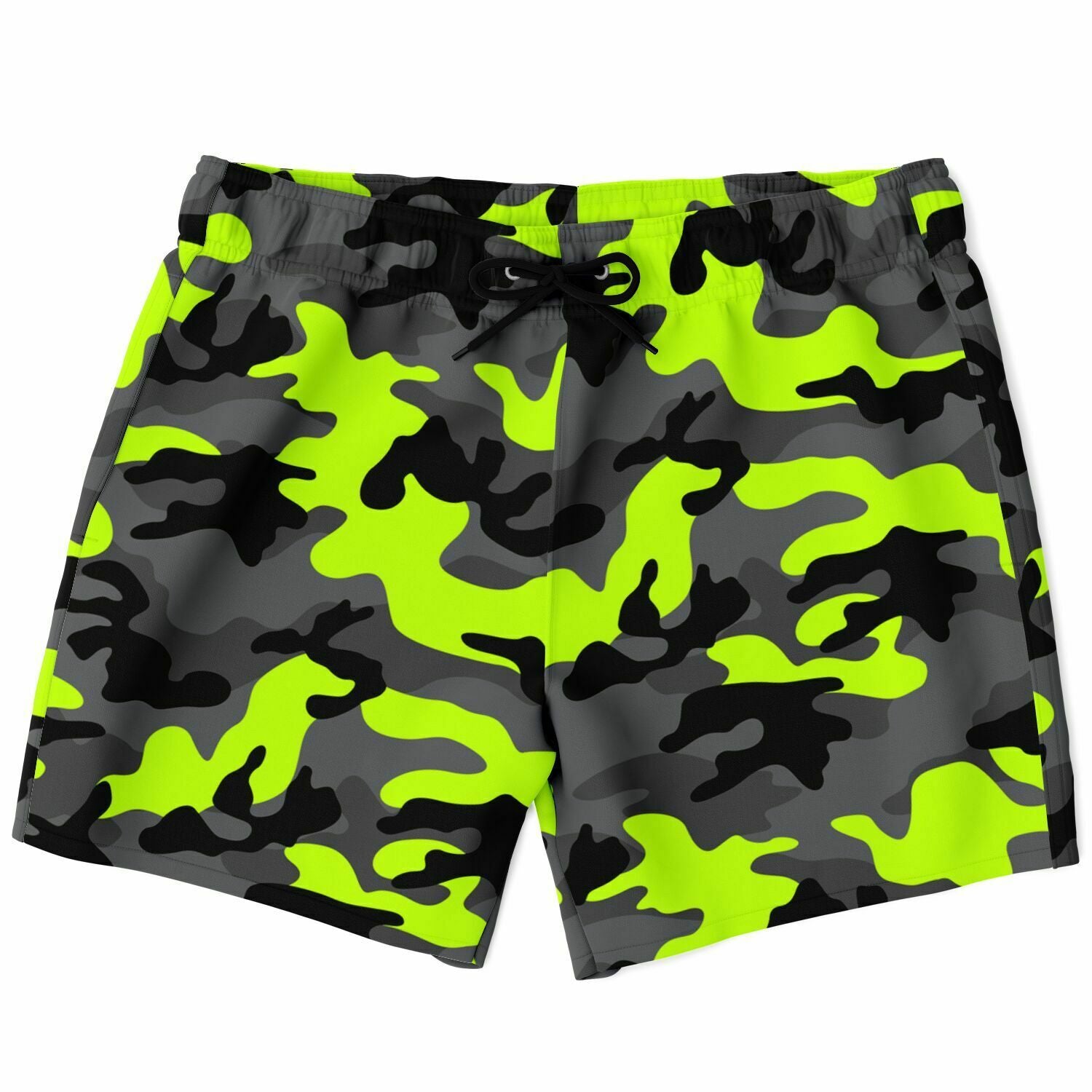 Men's Black Green Camouflage Swimsuit Shorts Swim Trunks