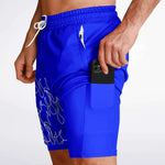 Blue White Pinstripe Shorts