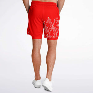 Red White Pinstripe Shorts