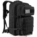 Black 45L Military Tactical Backpack Molle EDC Hiking Rucksack