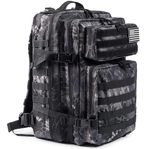 Black Mamba Snakeskin 45L Military Tactical Backpack Molle EDC Hiking Rucksack