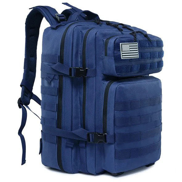 Blue 45L Military Tactical Backpack Molle EDC Hiking Rucksack
