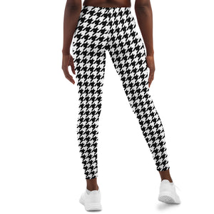 Houndstooth Plaid Mid-rise Leggings