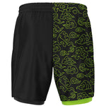 Lime Green Clouds Shorts