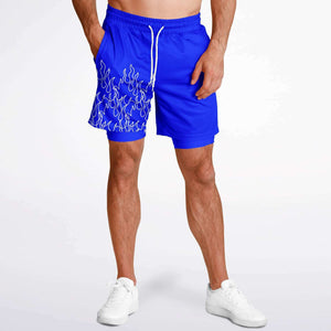 Blue White Pinstripe Shorts