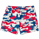 Men's Red White Blue Camouflage Swimsuit Shorts Swim Trunks