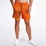 Orange Black Pinstripe Shorts