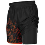 Orange Pinstripe Shorts