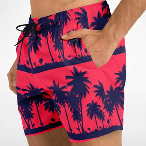 Red Magenta Palms Trunks