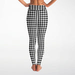 Houndstooth Plaid High-waisted Leggings