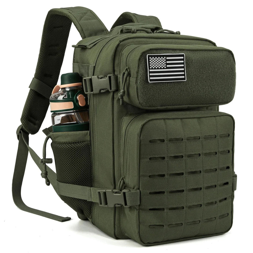 Green 25L Tactical Backpack Rucksack With Water Bottle Holders
