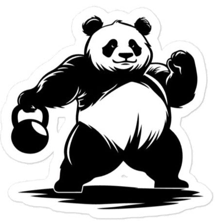 Working On My Forever Bulk Panda Kettlebell Sticker Decal