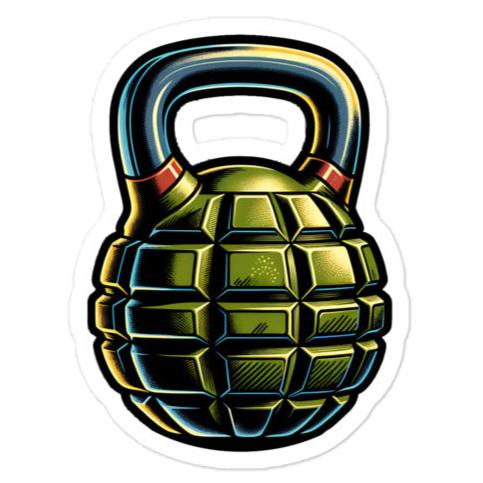 Halos And Hand Grenades Kettlebell Decal Stickers