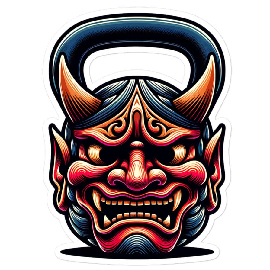 Oni Mask Kettlebell Decal Stickers | Iron Discipline Supply Co.
