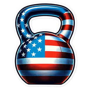 American USA Flag Kettlebell Decal Stickers