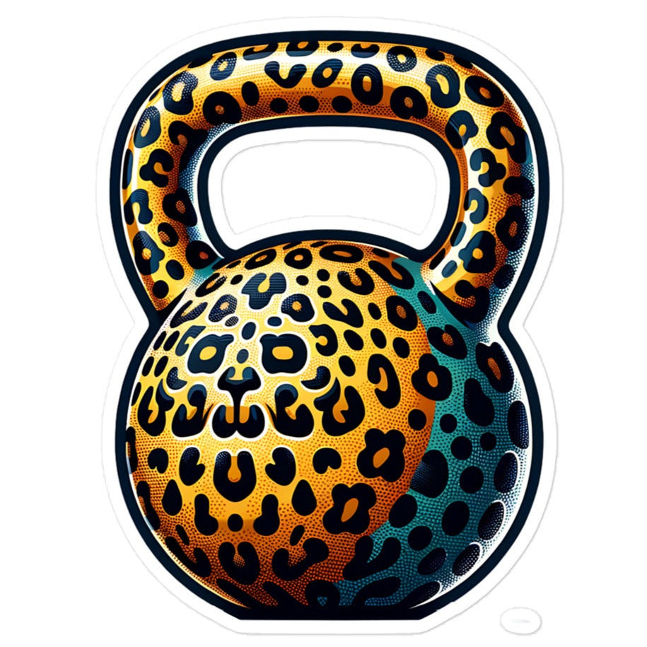 Leopard Print Kettlebell Decal Stickers