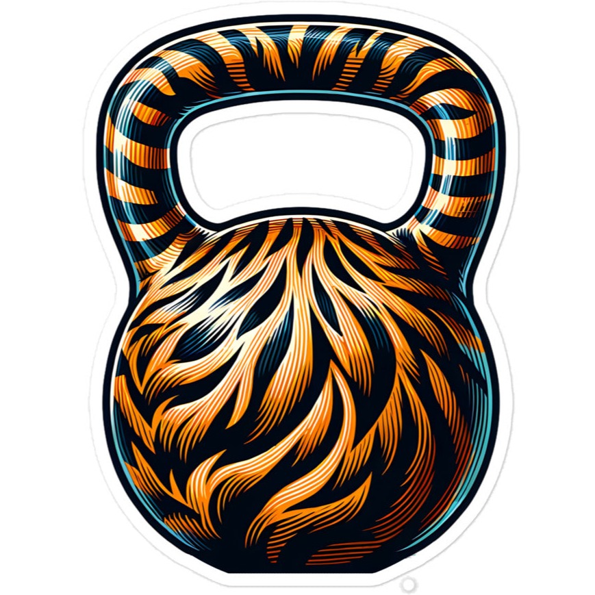 Women's Bengal Tiger Stripes Kettlebell Classic Decal Stickers