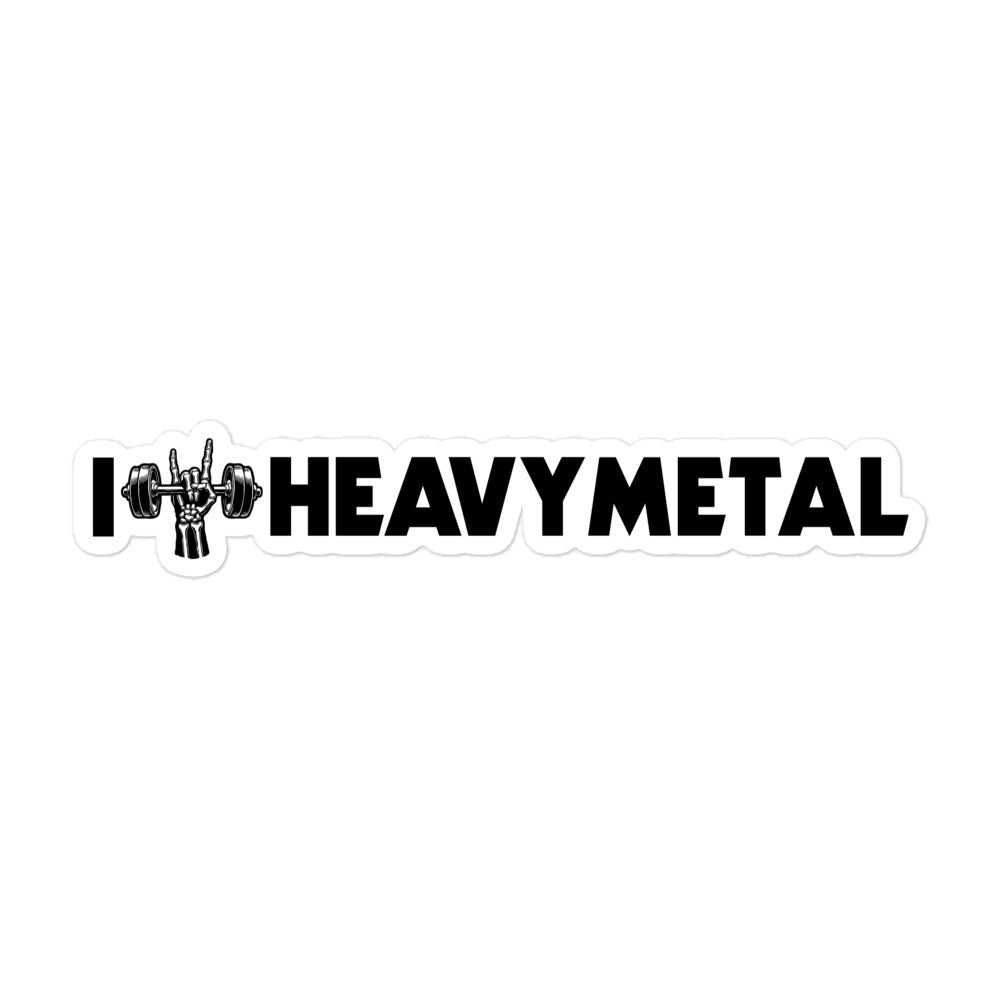 I Heart Heavy Metal Gym Sticker