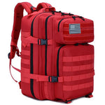 Red 45L Military Tactical Backpack Molle EDC Hiking Rucksack