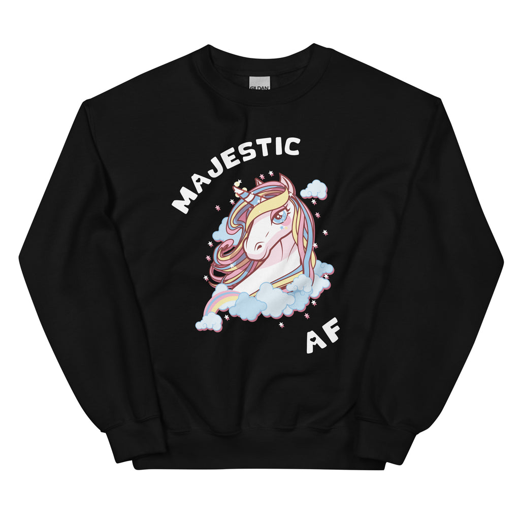 Women's Majestic AF Unicorn Fitness Gym Crewneck Sweatshirt