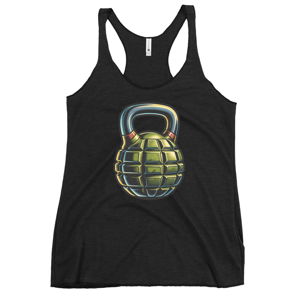 Women's Halos And Hand Grenades Kettlebell Racerback Tank Top