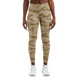 Women's Desert Storm Tiger Stripe Camouflage Mid-rise Yoga Leggings