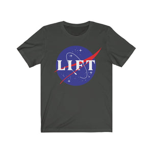 Dark Grey NASA LIFT Heavy Space Gym Workout Short-Sleeve Unisex TShirt