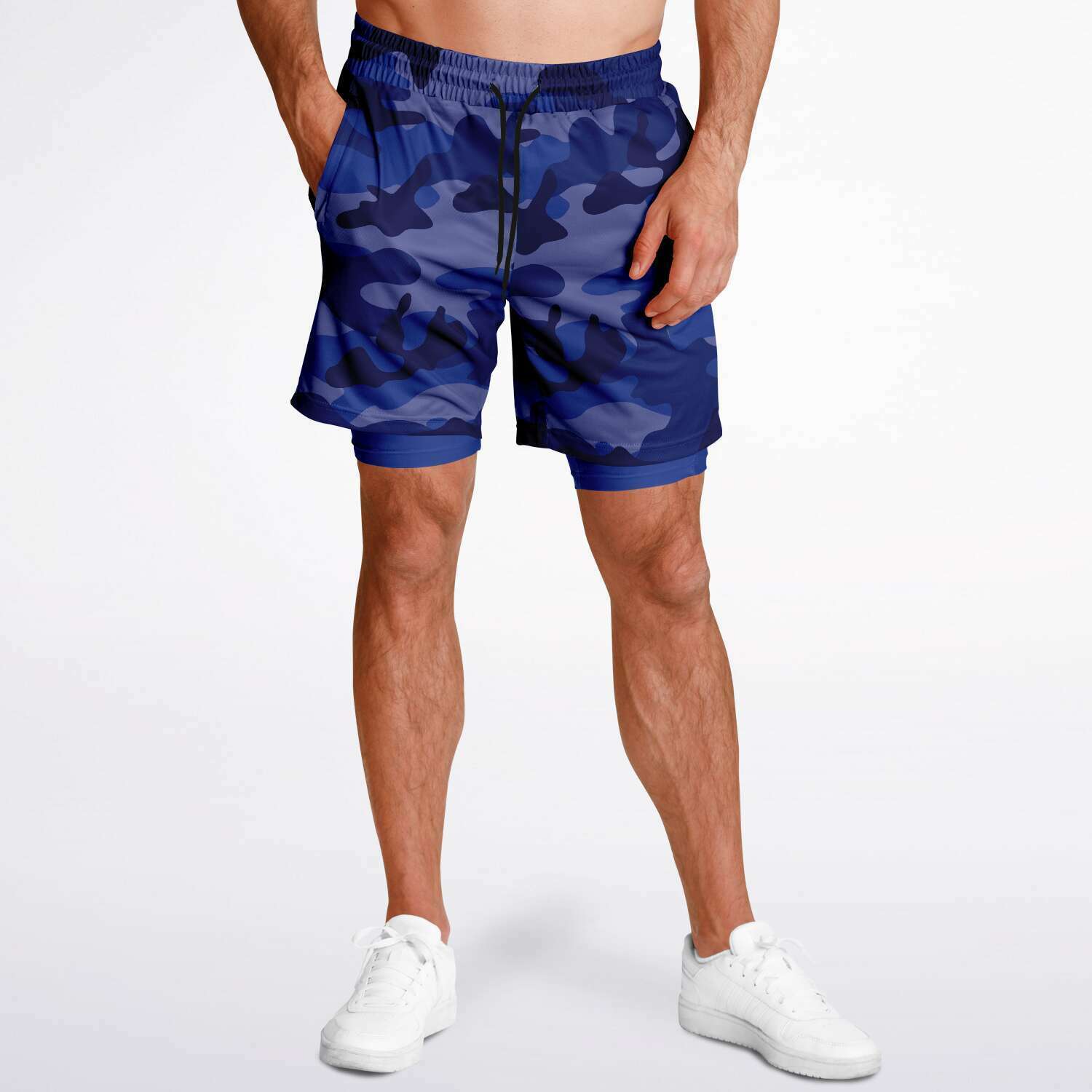 All Blue Camo Shorts