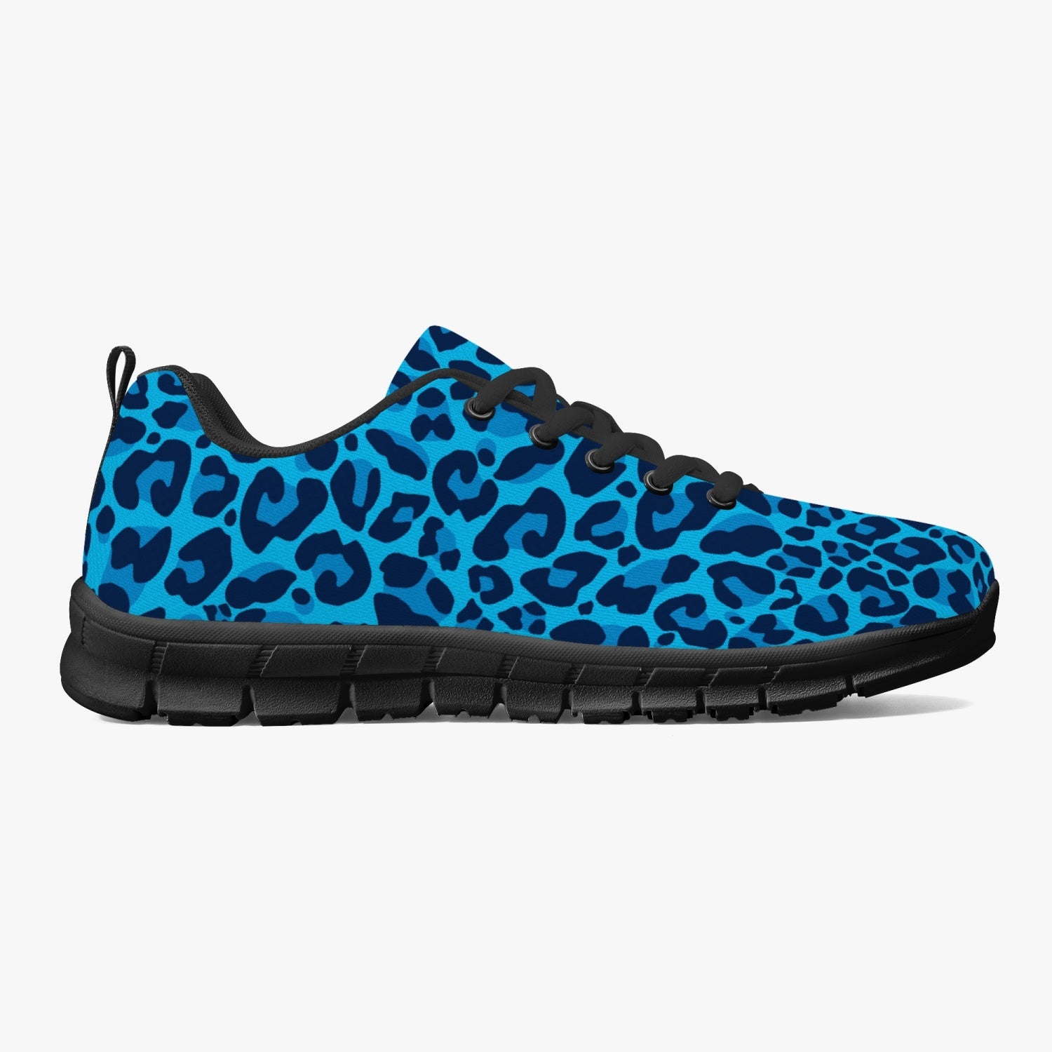 Blue Leopard Full Print Sneakers