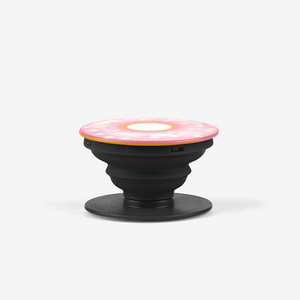 Pink Glazed Breakfast Pastry Donut Pearl Popsocket Profile Black