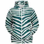 Unisex Philadelphia Football Green Wild Zebra Stripe Animal Pattern Athletic Zip-Up Hoodie